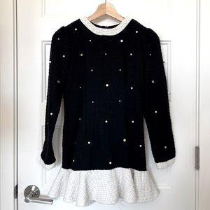 Tweeted dress with studs